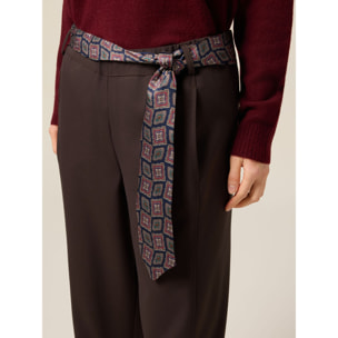 Oltre - Pantaloni con cintura a cravatta - Marrone