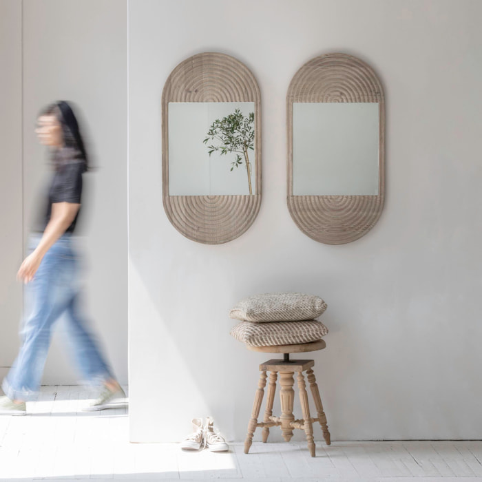 Miroir en pin recyclé h91cm KRISTEN