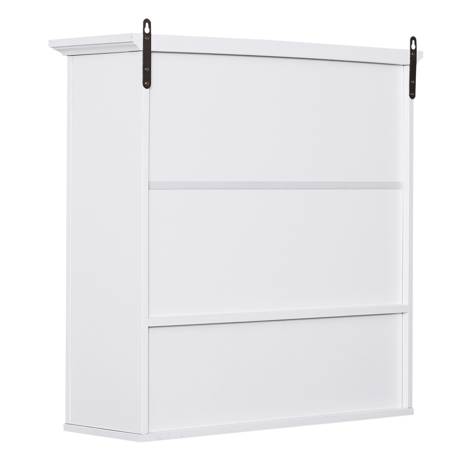 Armoire haute murale 2 portes 2 étagères niche blanc