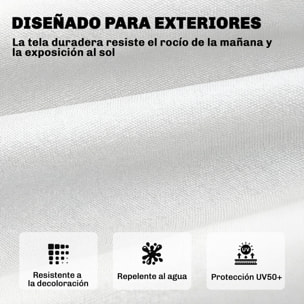 Cojín para Banco Exterior, Cojín para Banco y Tumbona de Jardín con Correas de Sujeción, Protección UV50+, Rebote Lento, para Interior y Exterior, 198x65x13 cm, Crema