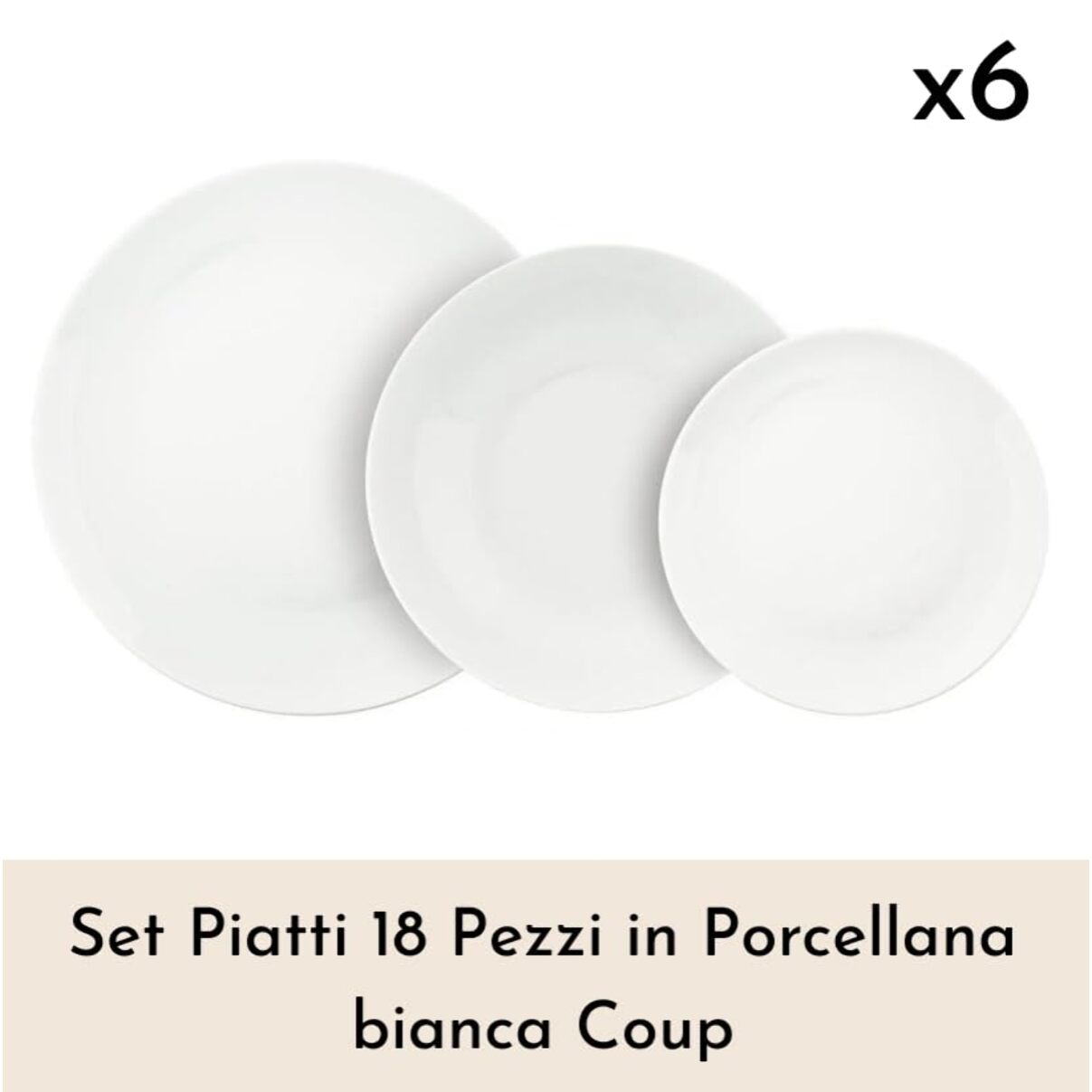 Set 6 piatti da frutta Ala in porcellana