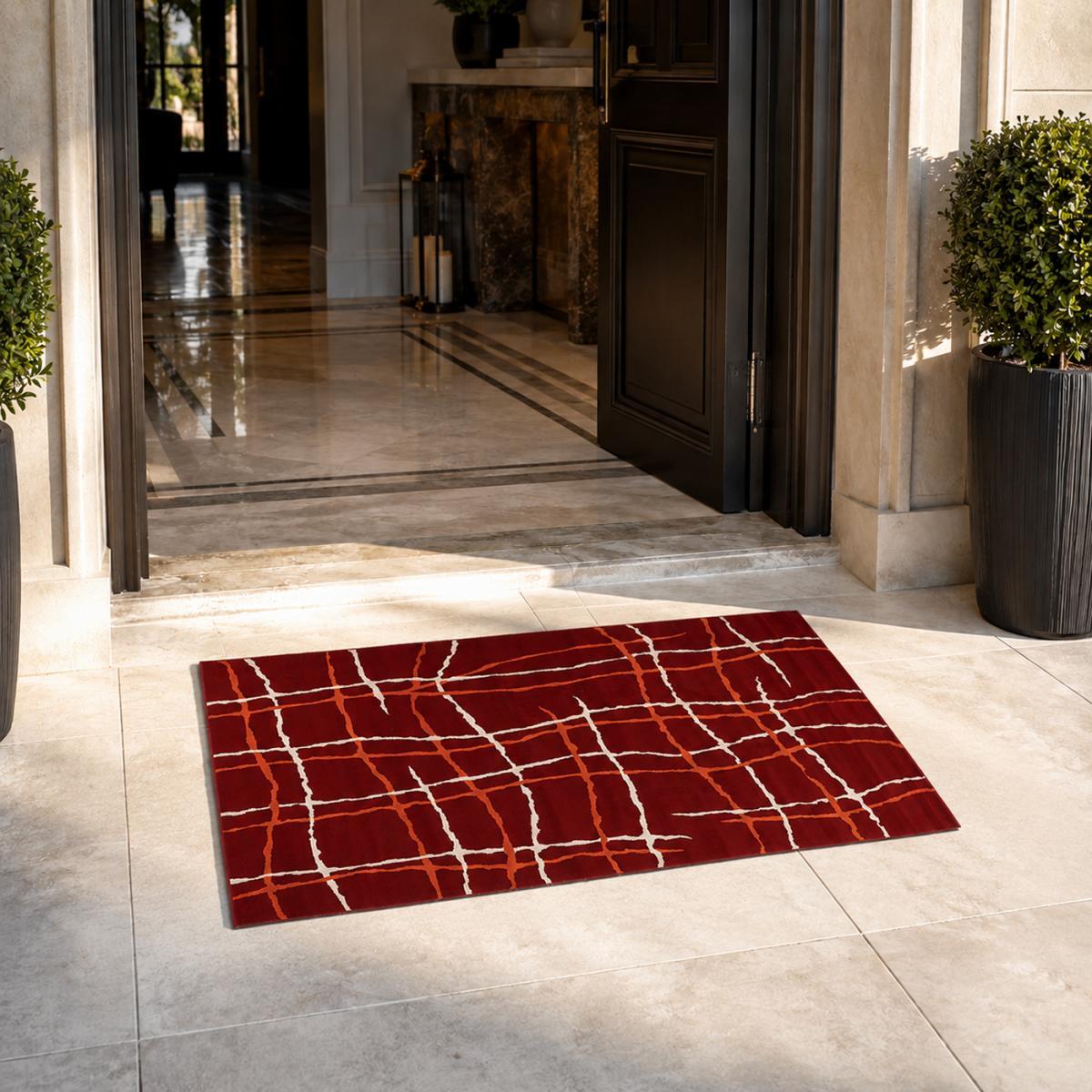 Tapis salon et chambre tissé motif abstrait NAKI