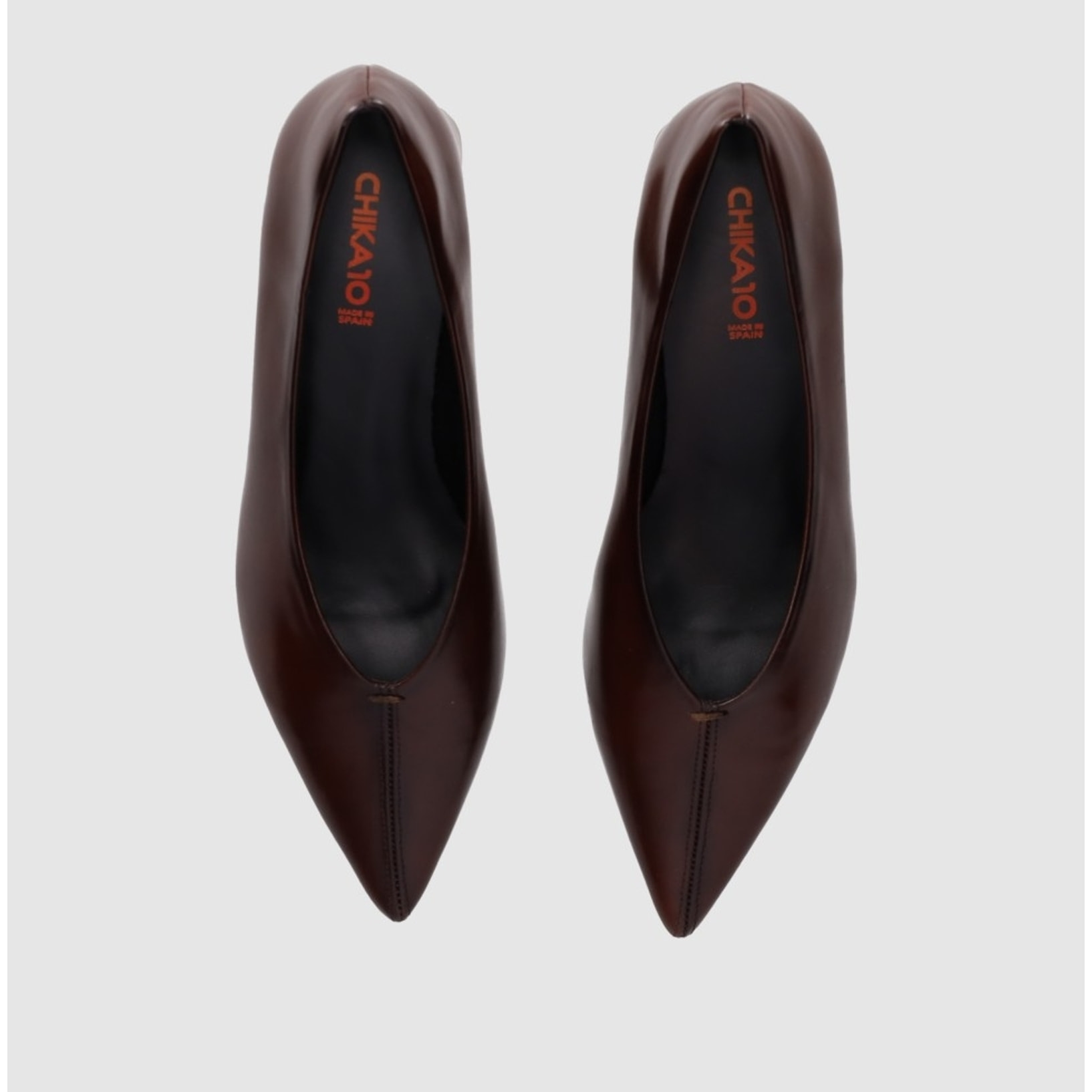 Zapatos de Piel - Marron - Tacón: 5 cm