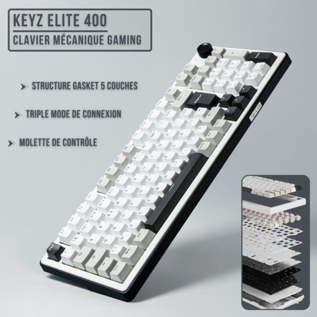 Clavier gamer sans fil THE G-LAB KEYZ ELITE 400 WG