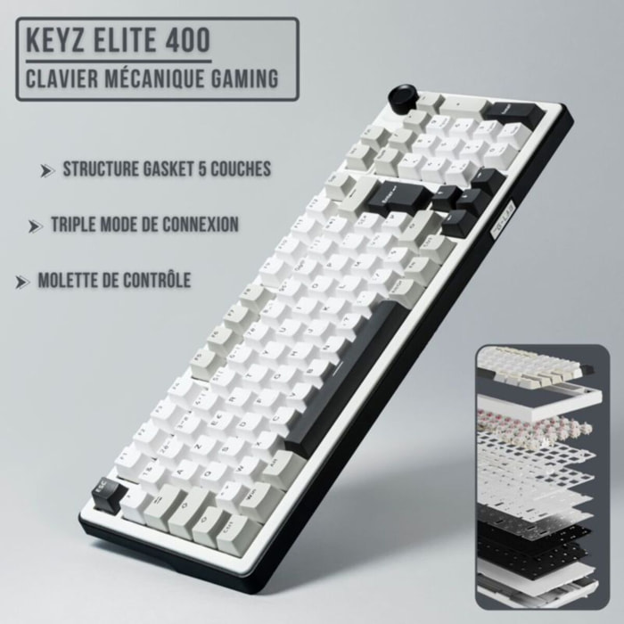 Clavier gamer sans fil THE G-LAB KEYZ ELITE 400 WG
