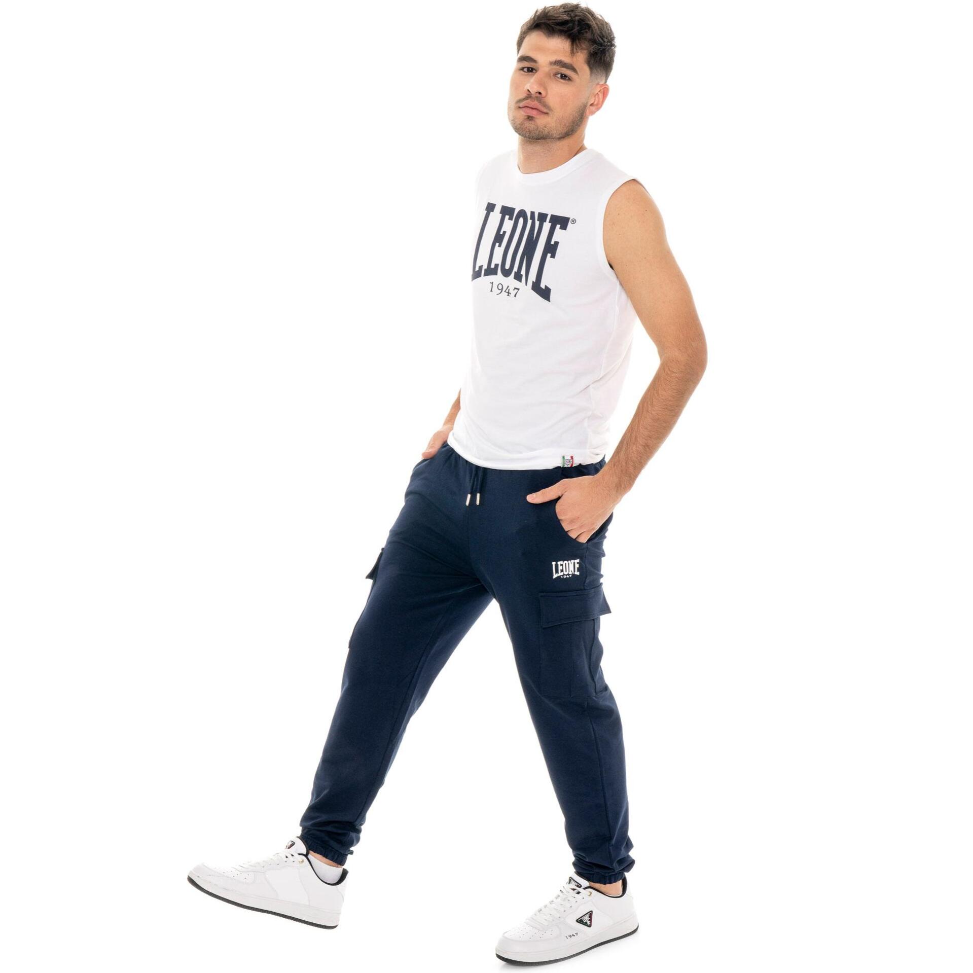 Pantalone cargo da uomo in felpa non garzata Leone Basic