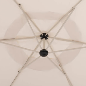 Parasol déporté rond "Manoa" argile & blé 3m en aluminium acier et polyester