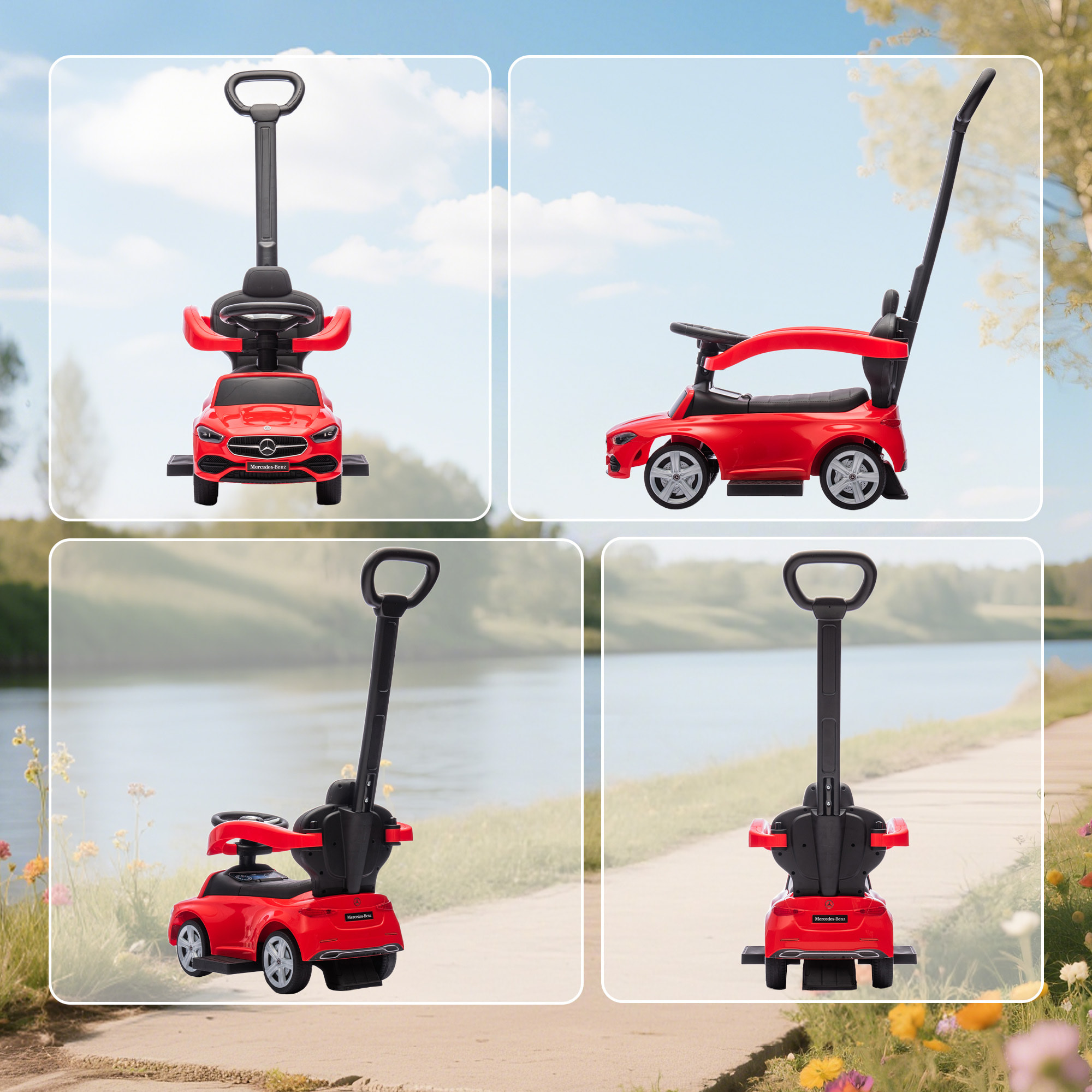 Porteur voiture enfant Mercedes-Benz classe C évolutif 18-36 mois effets sonores rouge