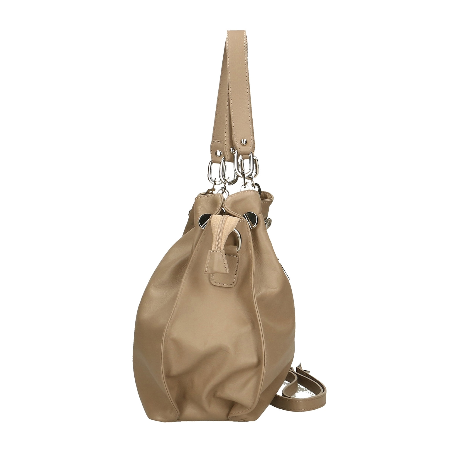 Borsa a spalla da Donna Charlotta in Vera Pelle Made in Italy 30x38x12 cm
