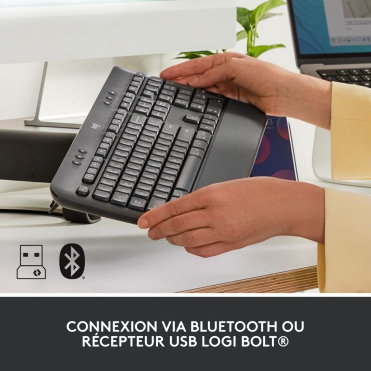 Clavier sans fil LOGITECH K650 Noir Ergonomique repose poignets