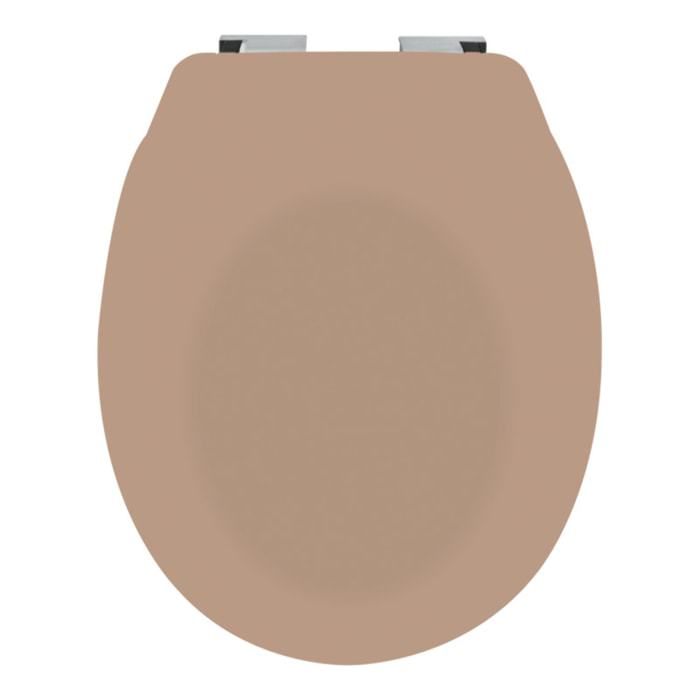 Abattant wc Thermo dur avec frein de chute NEELA Cappuccino mat - Charnières ABS Chromé Spirella