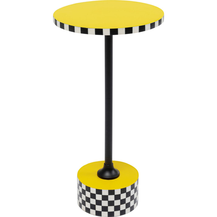 Table d'appoint Domero Checkers 25cm jaune Kare Design