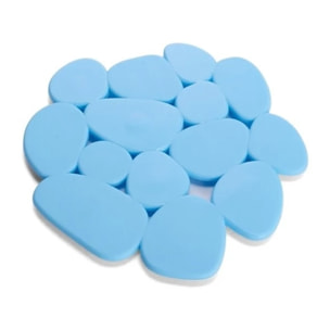 Lot de 4 Tapis antiderapants de douche ou baignoire PVC GALETS 12x13cm Bleu Ciel MSV