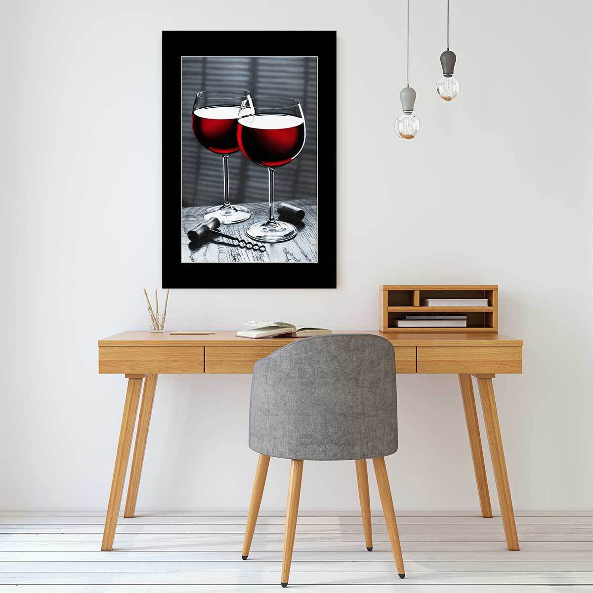 Tableau vin verres de vin rouge  Toile imprimée