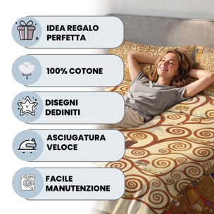 PARURE COPRIPIUMINO SOGNI D'AUTORE, Stampa Digitale, 100% Cotone, Made in Italy - 48