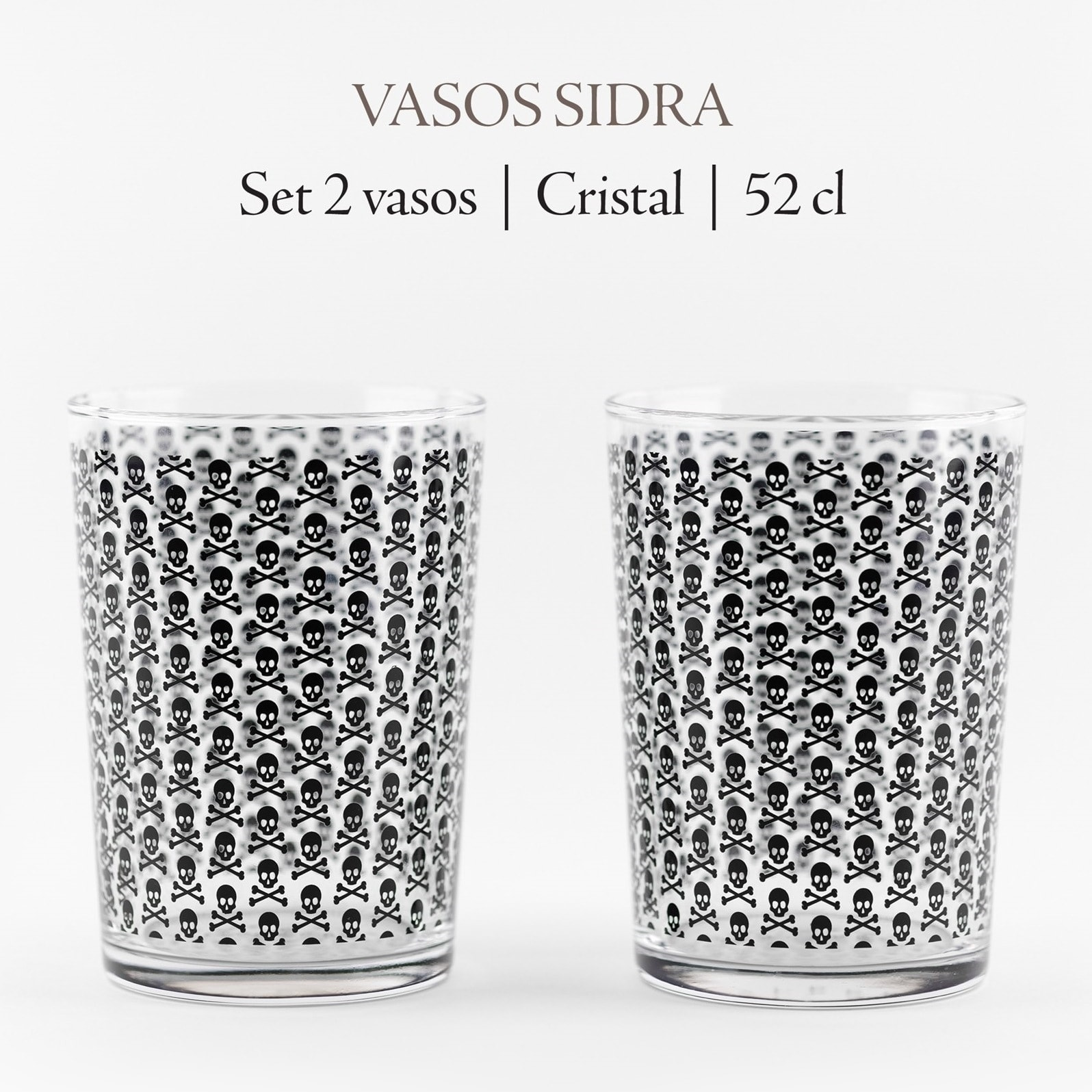 Set de 2, 4 o 8 vasos de sidra con calaveras scalpers home