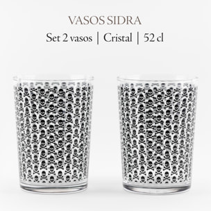 Set de 2, 4 o 8 vasos de sidra con calaveras scalpers home