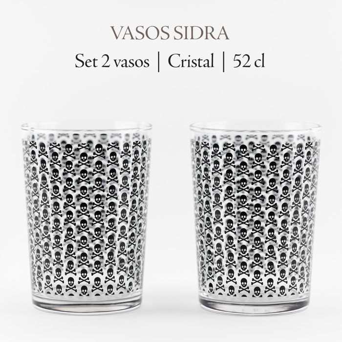 Set de 2, 4 o 8 vasos de sidra con calaveras scalpers home