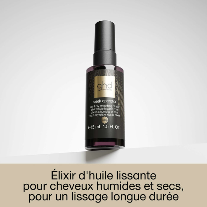 Élixir d'huile lissante - ghd Sleek Operator - Pour cheveux humides et secs - 45ml