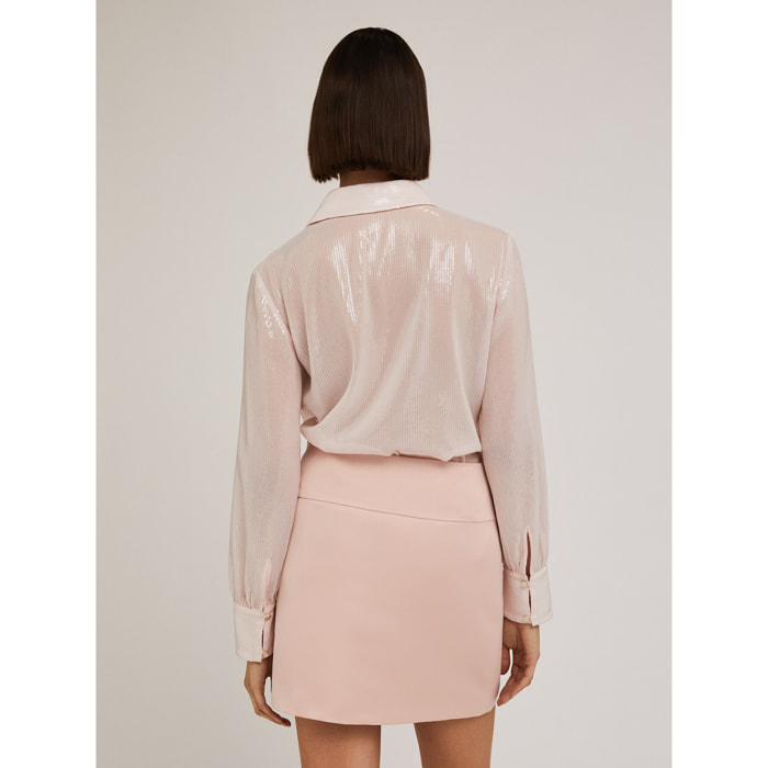 Motivi - Camisa integral tul lentejuelas - Rosa