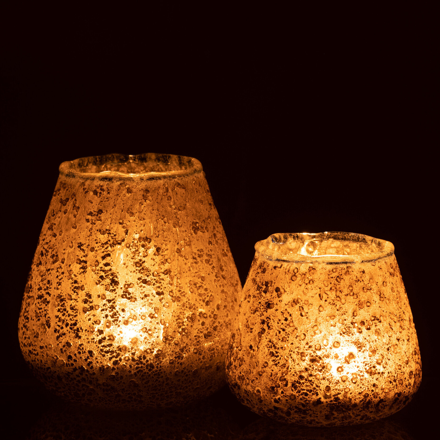 J-Line bougeoir - verre - gris - medium