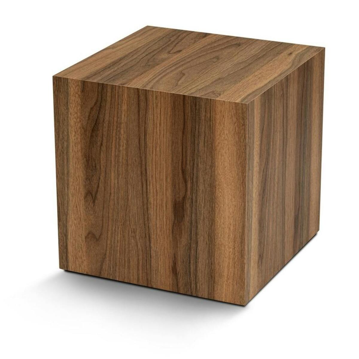 Bout de canapé cube effet bois de noyer - style design MARFA