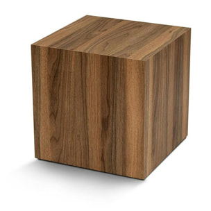Bout de canapé cube effet bois de noyer - style design MARFA