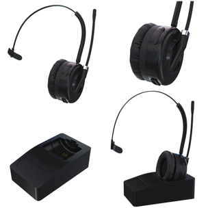 Cuffie Bluetooth 5.0 Microfono Direzionale Stazione Ricarica Cancellazione Rumore Batteria Lunga Durata Wireless PC Videochiamata Call Center Ufficio