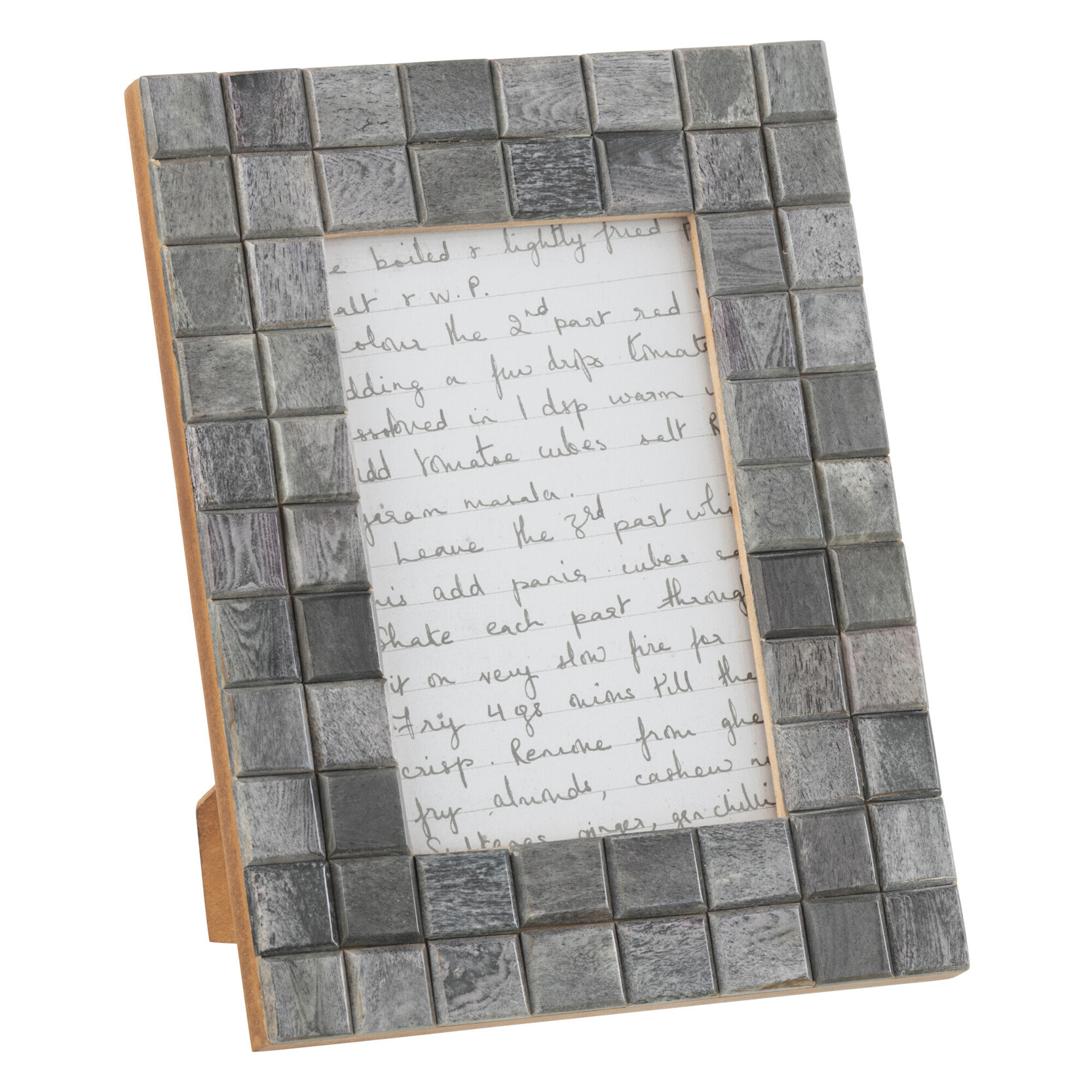 J-Line cadre photo Motif Carré - bois/corne - gris - small