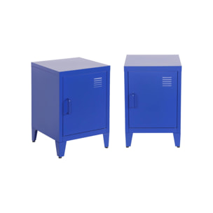 Table de chevet industrielle métal 1 porte (lot de 2) SOHO