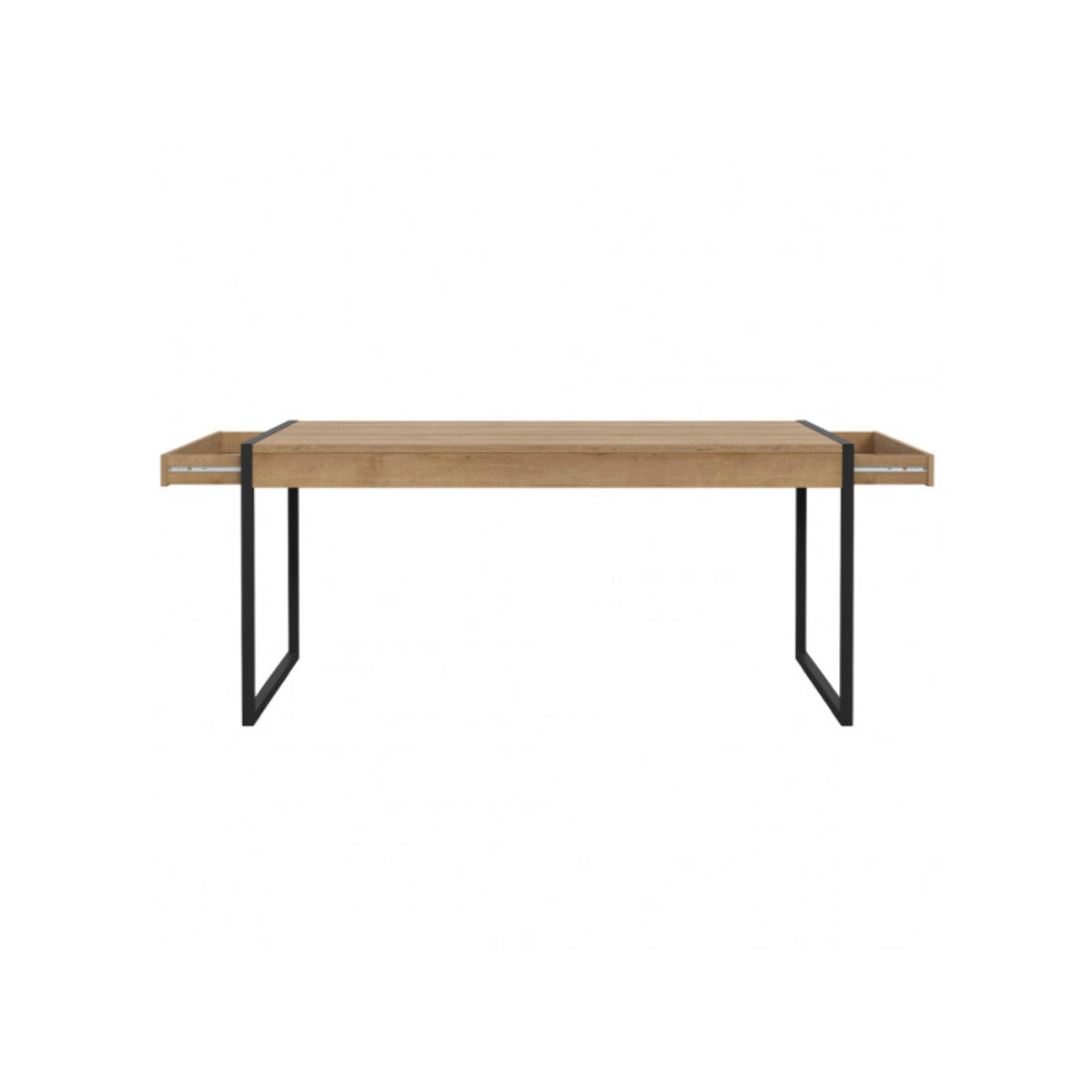 Table de repas avec tiroirs en bois effet chêne - MIAMI