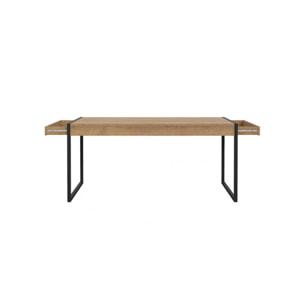 Table de repas avec tiroirs en bois effet chêne - MIAMI