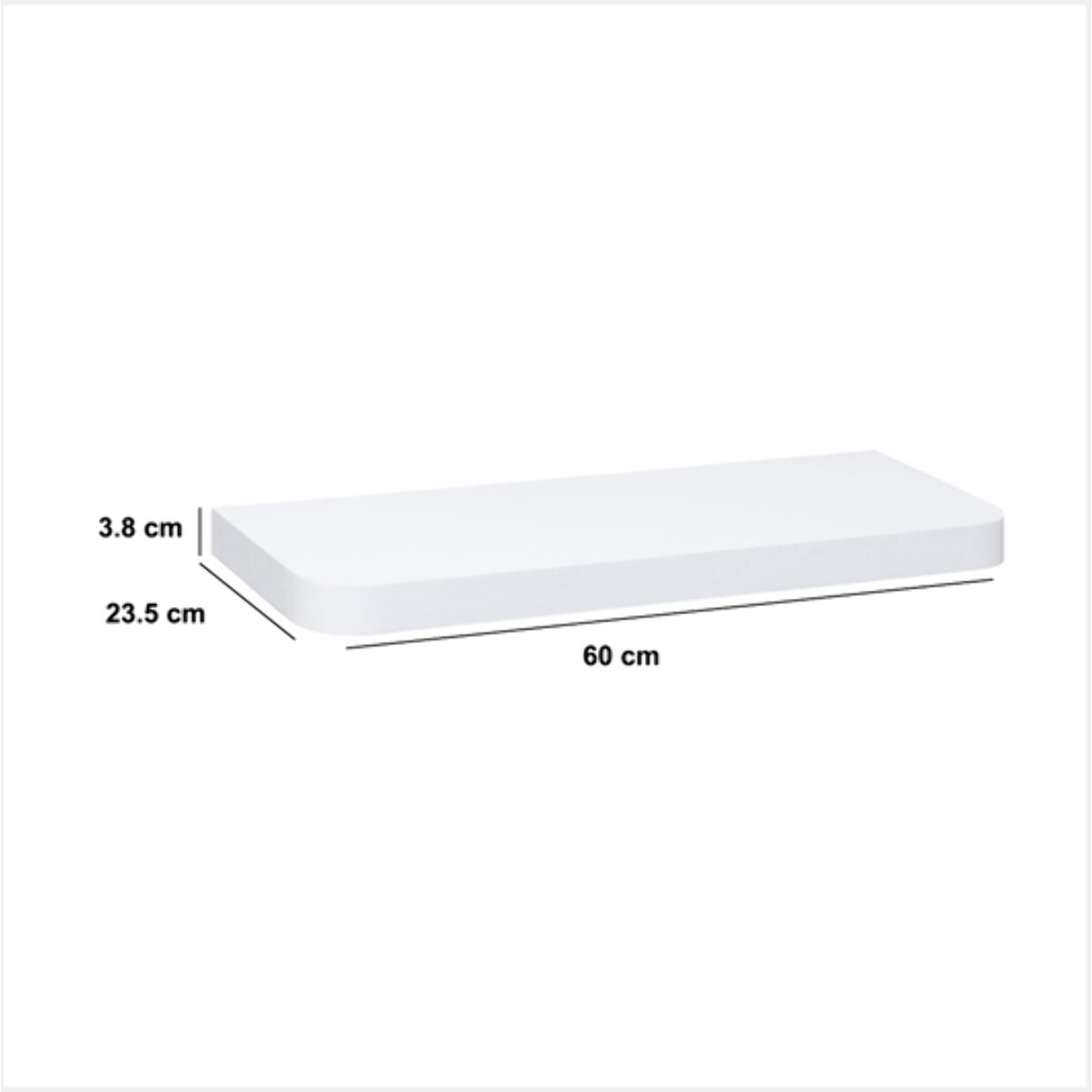 Étagère "Fixy" arrondie blanc 60x23,5cm