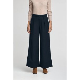 Pantalón azul marino de corte ancho con detalles Polo Club