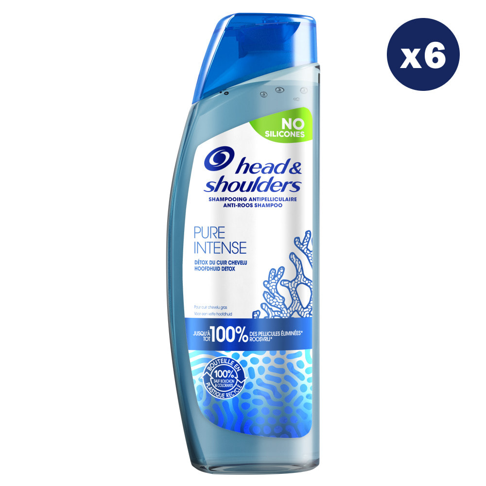 6 Shampoings Pure Intense Detox du Cuir Chevelu 250ml - Head & Shoulders