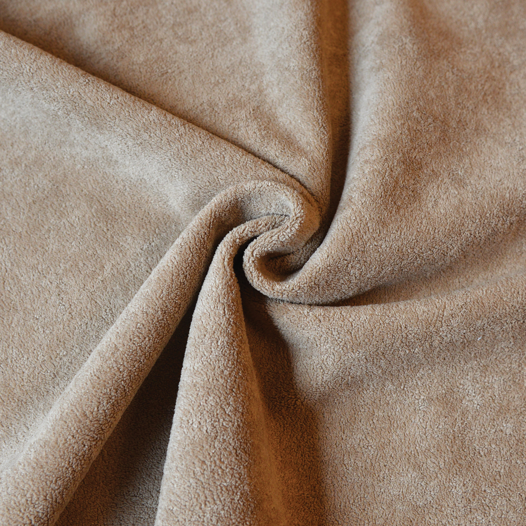 Tissu double face thermique et occultant aspect velours - Ecru