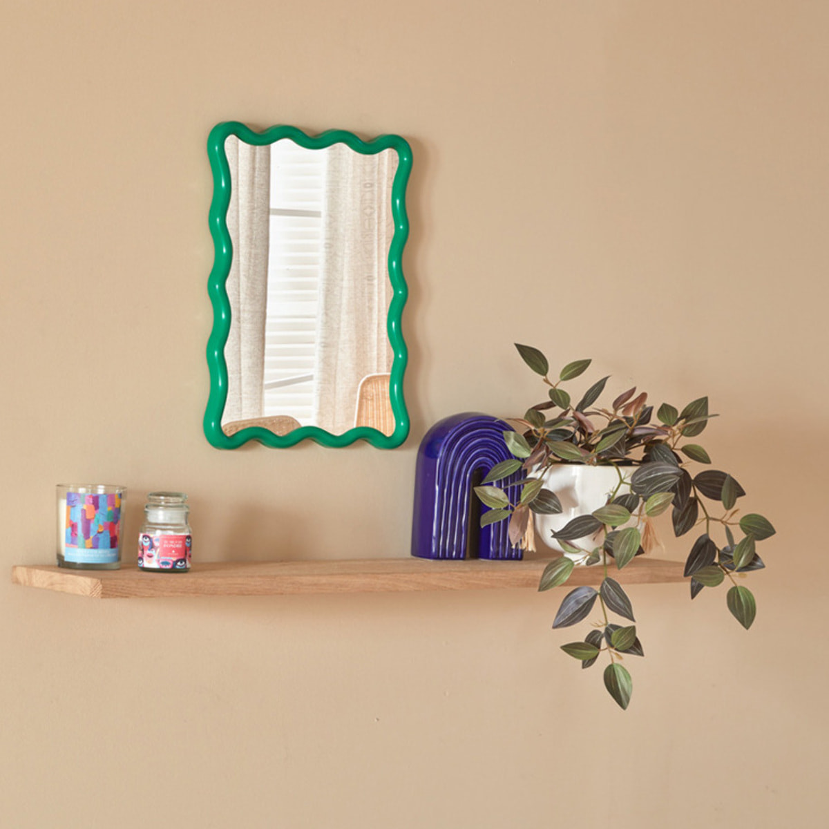 Miroir vague "Judy" vert 38x30cm