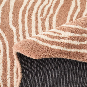 PANTONE - Tapis en laine fait main CEDRE BLANC à motif marron