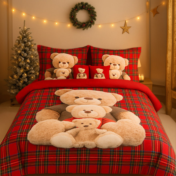 Intrecci – Parure copripiumino natalizia con stampa digitale 3D, Una piazza e mezzo