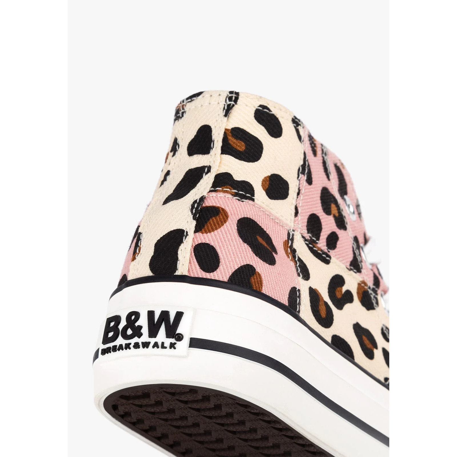 Sneakers alte con patchwork leopardato in  e