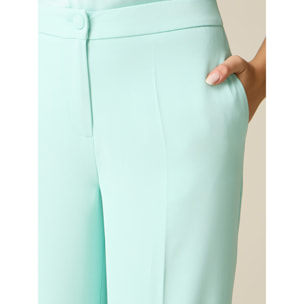 Oltre - Pantaloni palazzo in tessuto crêpe - Verde acqua