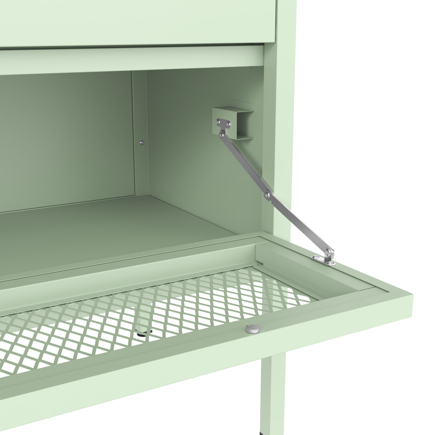 Meuble à chaussures 4 portes en métal vert tilleul EMMA