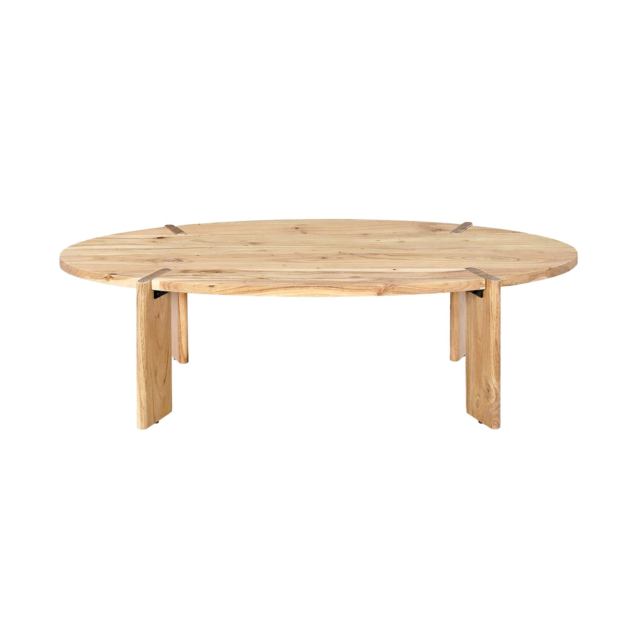 Table basse ovale en bois d'acacia naturel 120cm
