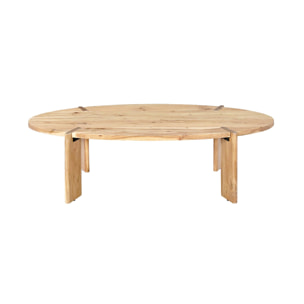 Table basse ovale en bois d'acacia naturel 120cm