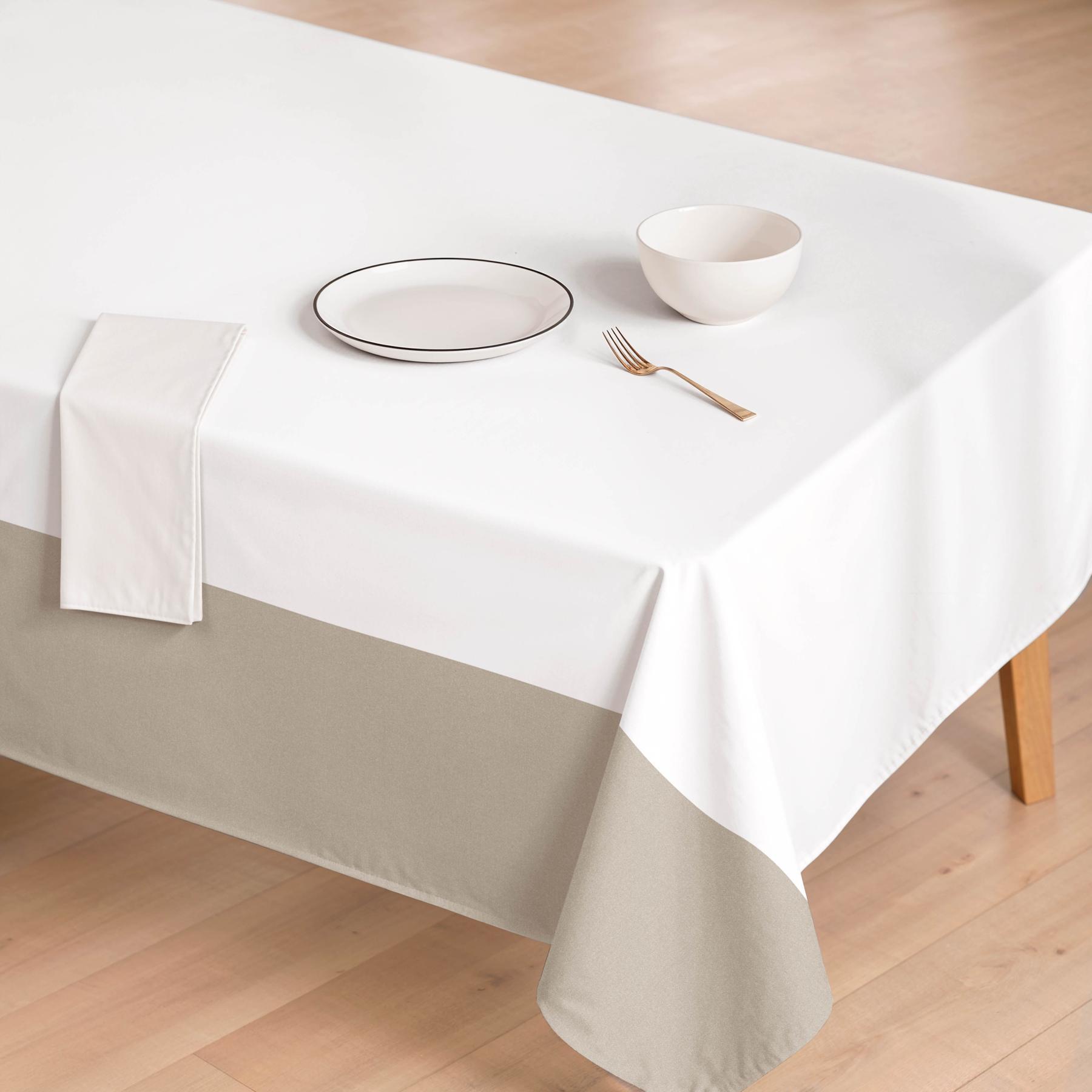 Nappe anti-taches LYON BEIGE - en 100 % coton