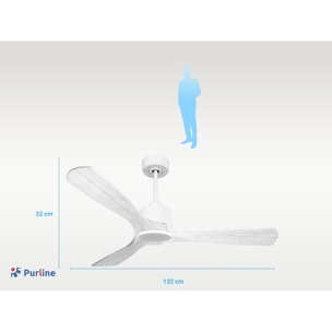 Ventilador de techo Wifi Motor DC Mando a Distancia Hypersilence Memoria NusaD132C0364892 PURLINE