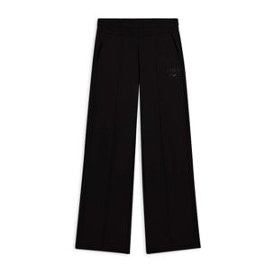 Pantaloni wide leg con cucitura centrale decorativa