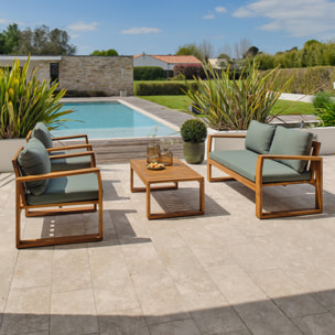 ARACAJU - Salon bas de jardin 4 places en bois d'acacia