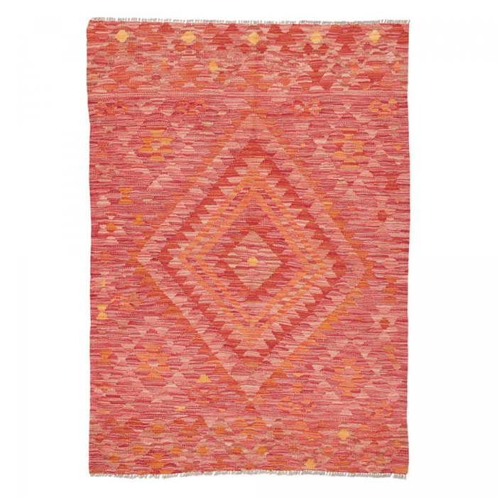 Tapis kilim géométrique, tissé plat en laine, UZIJELE