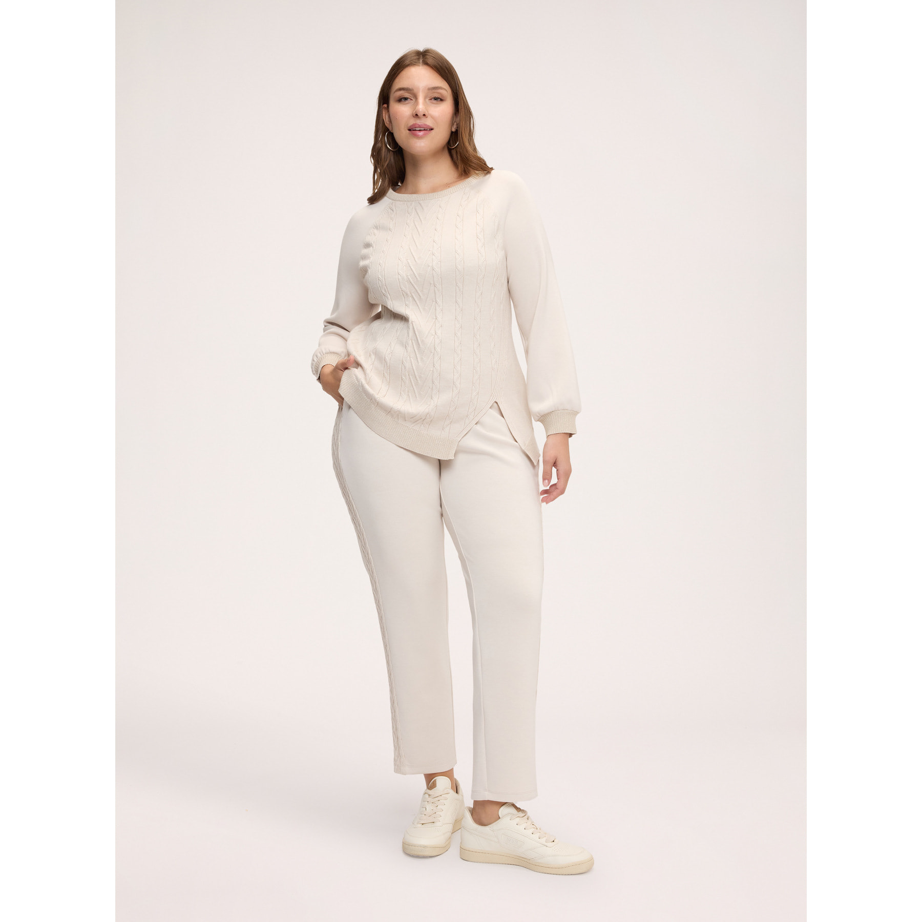 Fiorella Rubino - Jogger in misto modal con coulisse - Bianco